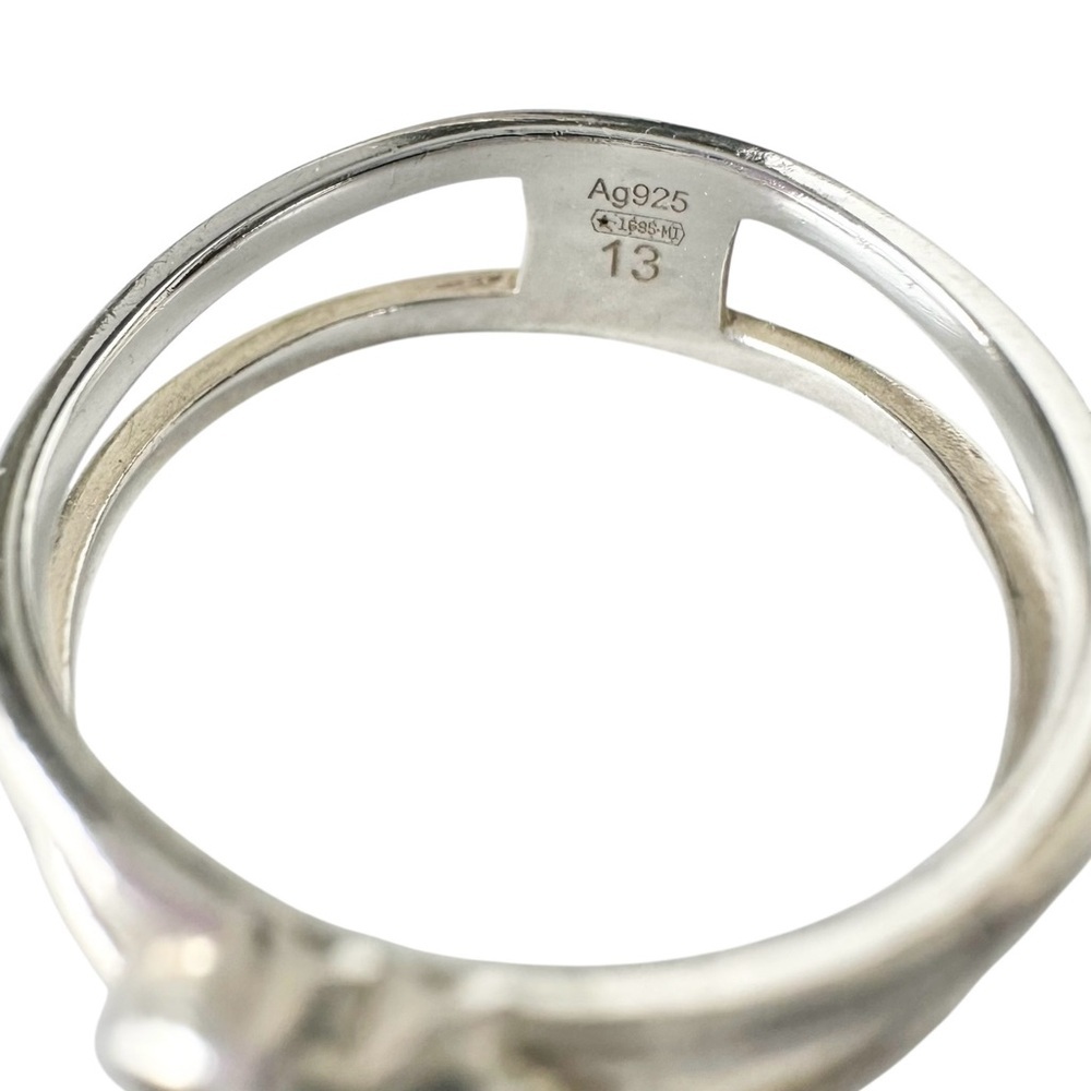 Gucci 925 Silver Interlocking GG Ring Size 6 - Picture 6 of 7